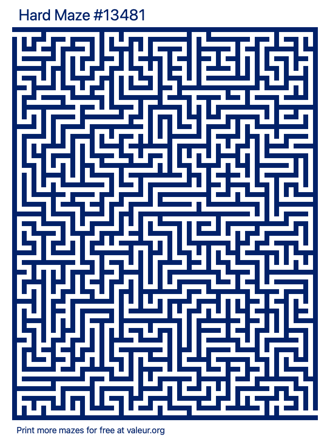 Free Printable Hard Maze number 13481