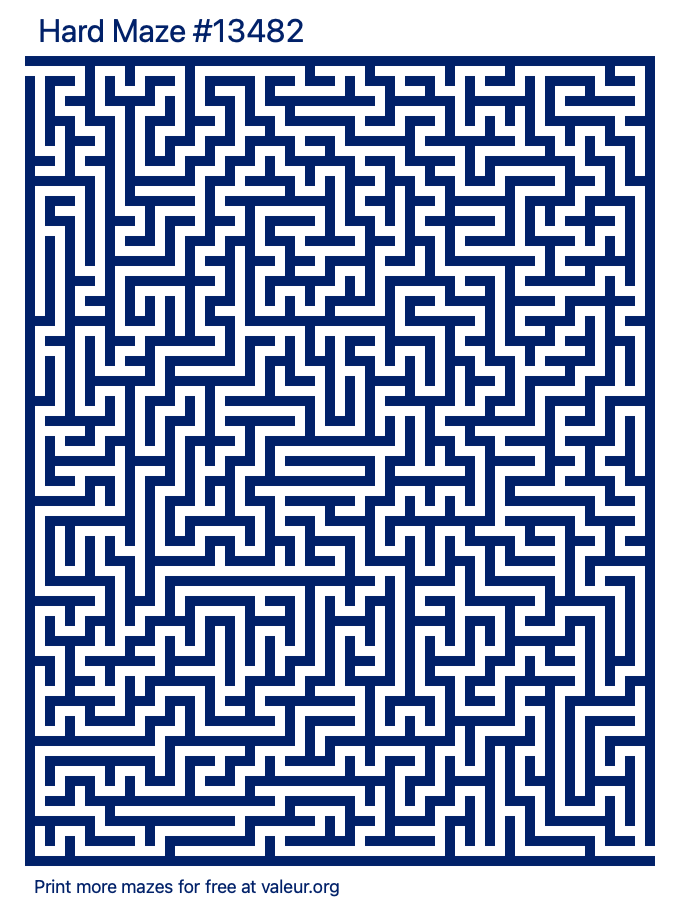 Free Printable Hard Maze number 13482