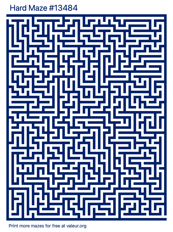 Free Printable Hard Maze number 13484