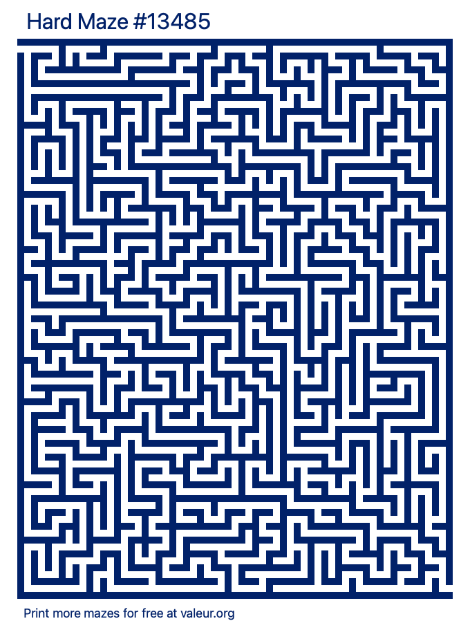 Free Printable Hard Maze number 13485