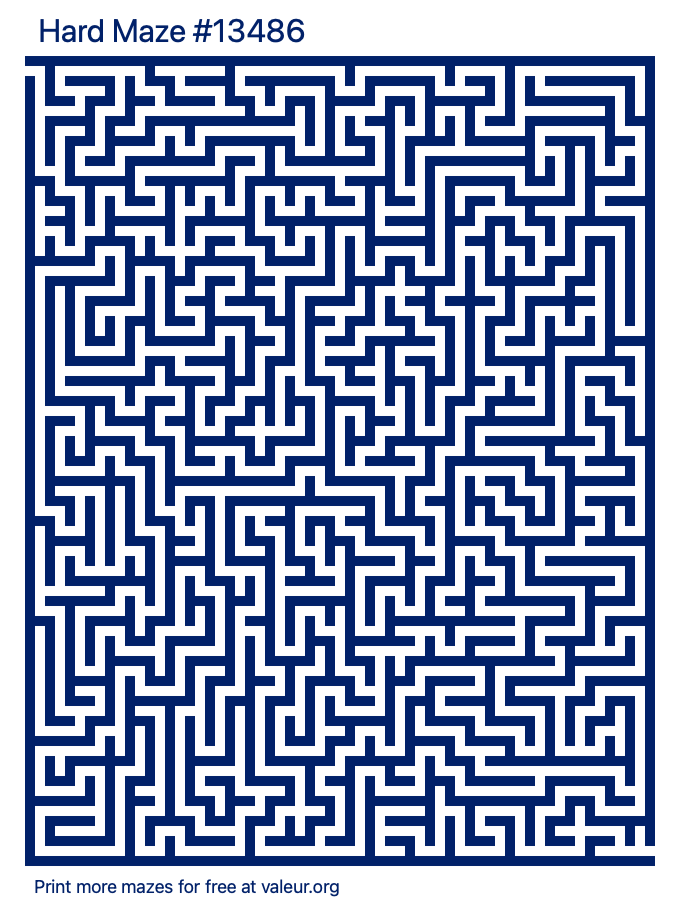 Free Printable Hard Maze number 13486