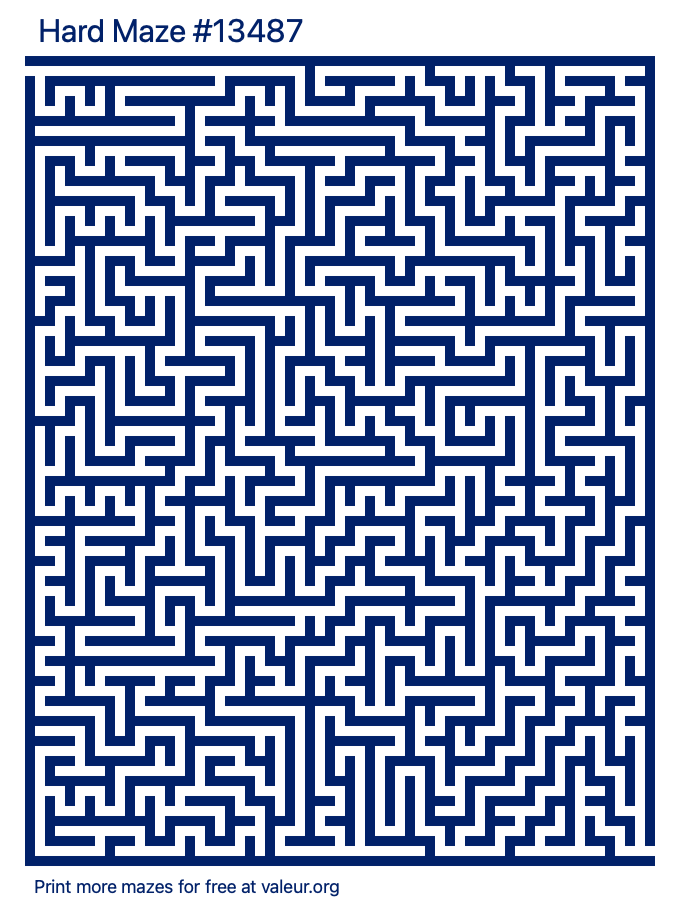 Free Printable Hard Maze number 13487