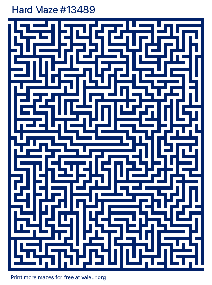 Free Printable Hard Maze number 13489