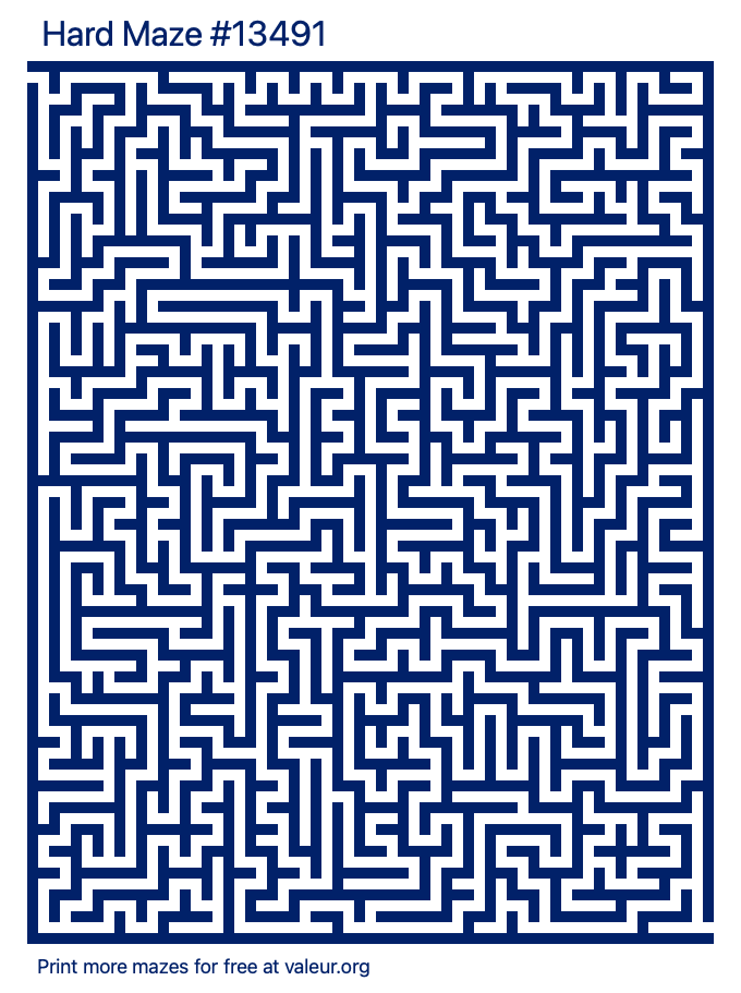 Free Printable Hard Maze number 13491