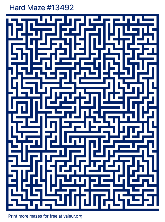 Free Printable Hard Maze number 13492