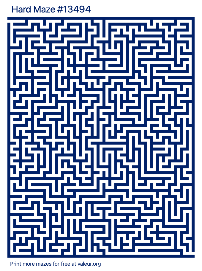 Free Printable Hard Maze number 13494