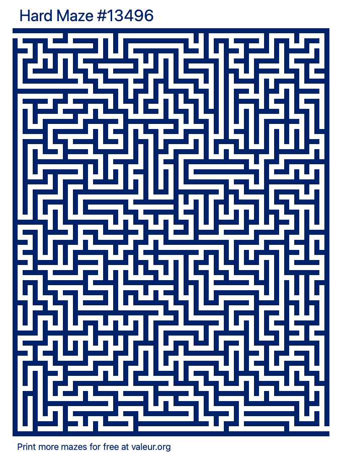 Free Printable Hard Maze number 13496