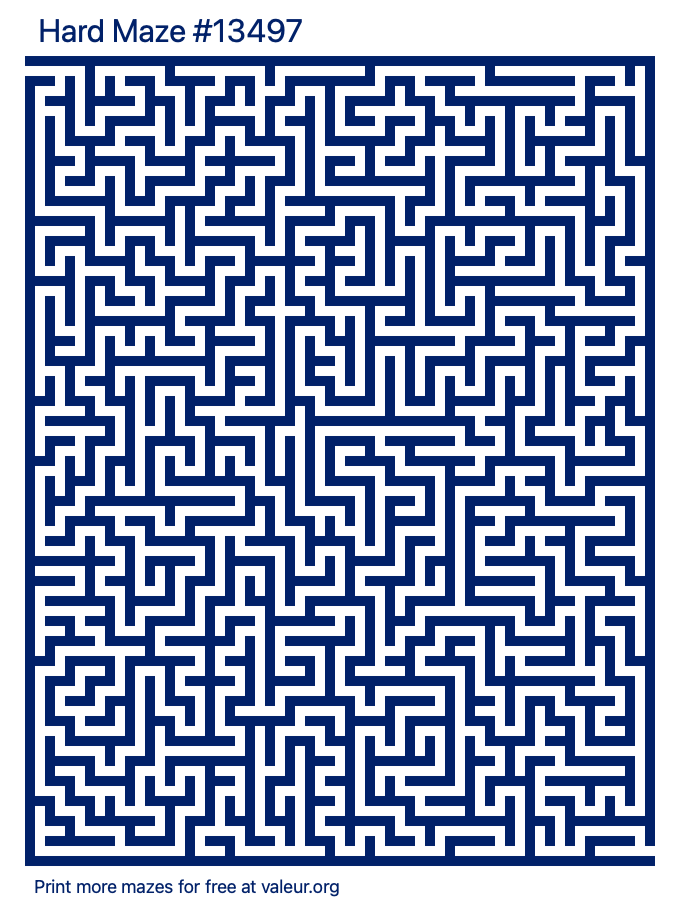 Free Printable Hard Maze number 13497