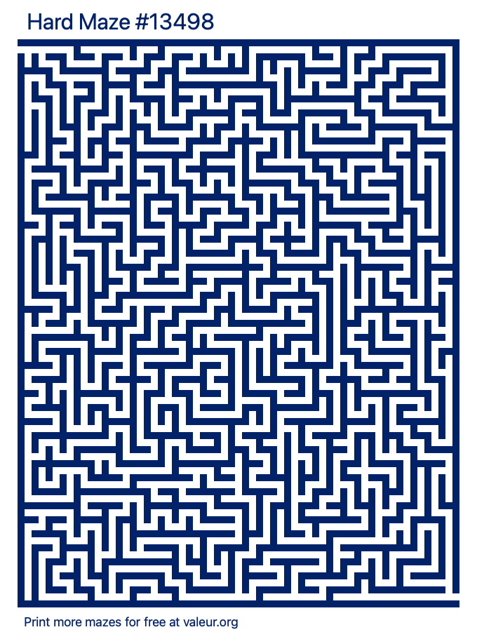 Free Printable Hard Maze number 13498