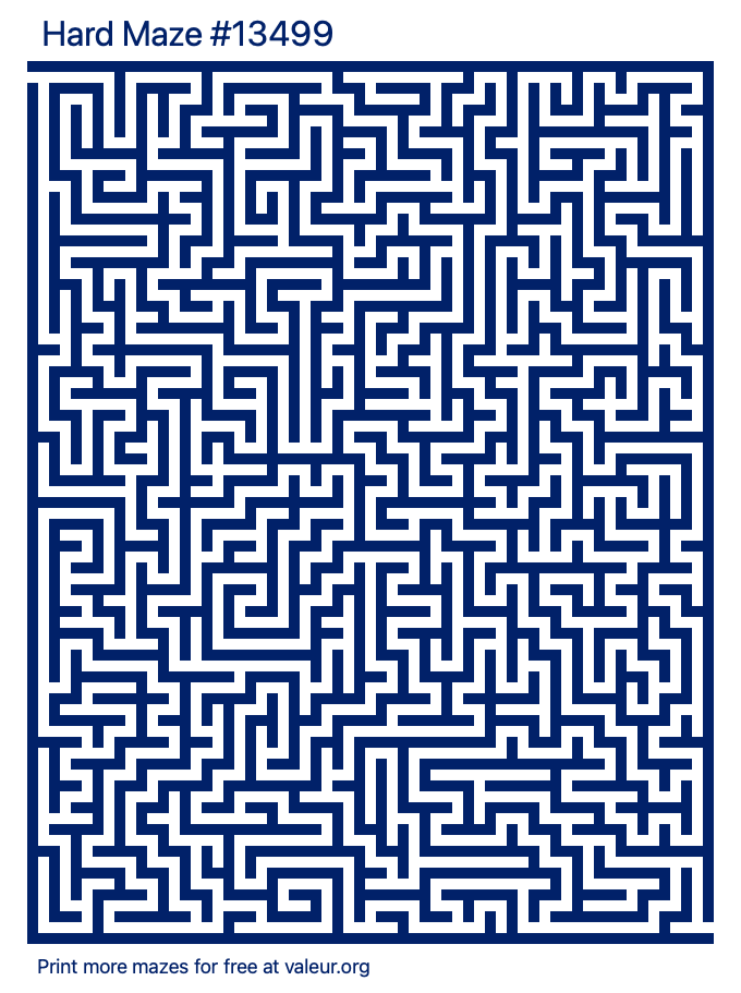 Free Printable Hard Maze number 13499