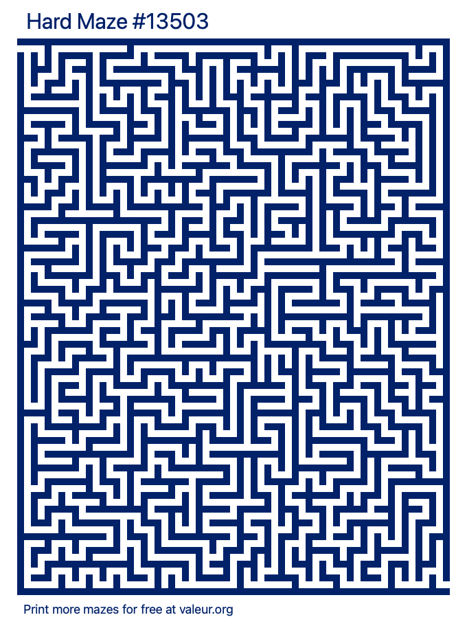 Free Printable Hard Maze number 13503