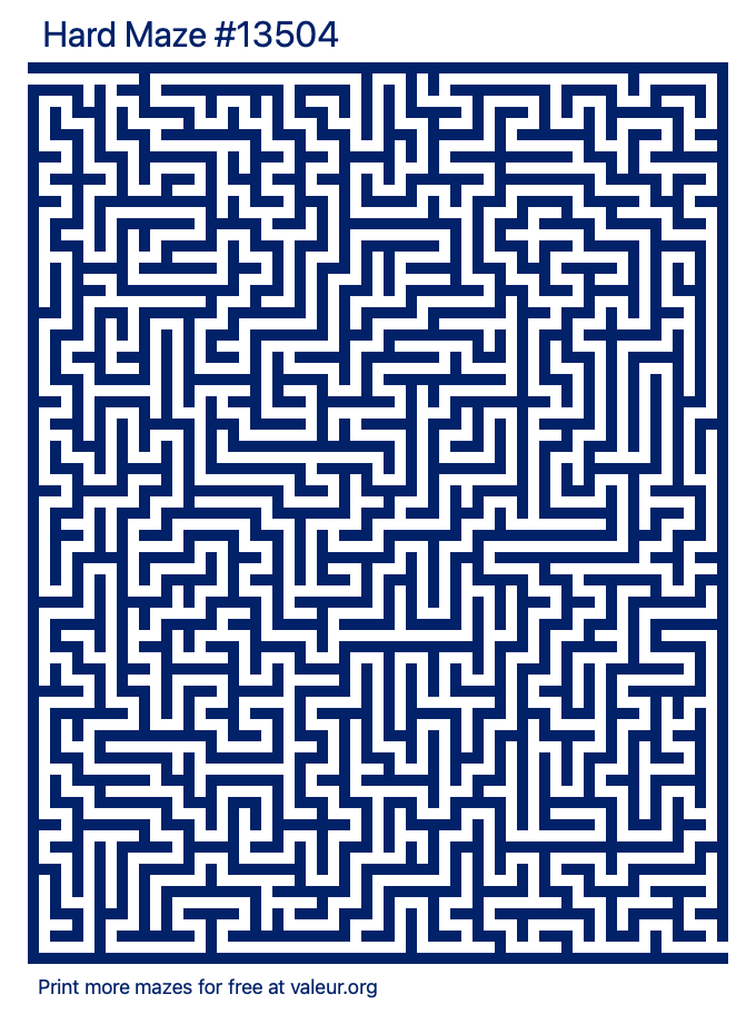 Free Printable Hard Maze number 13504