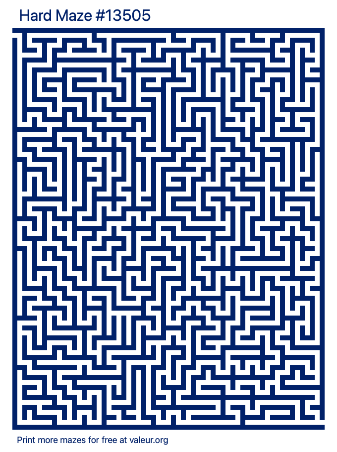 Free Printable Hard Maze number 13505