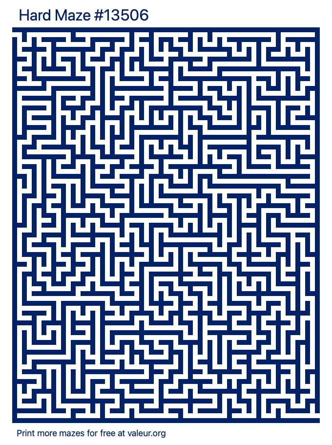 Free Printable Hard Maze number 13506