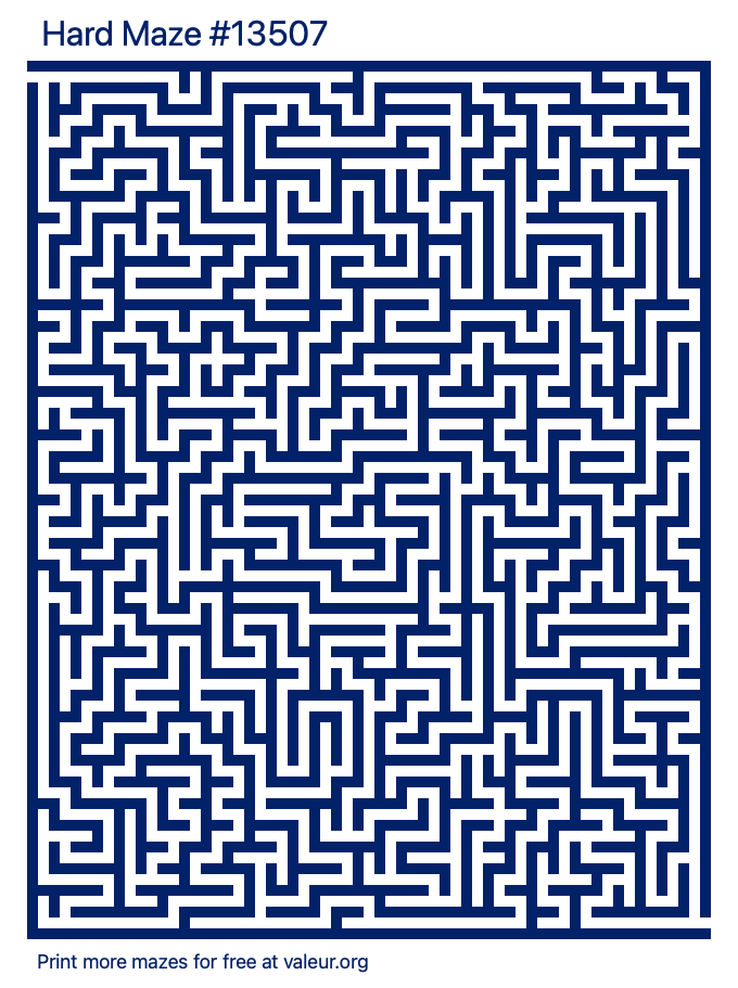 Free Printable Hard Maze number 13507