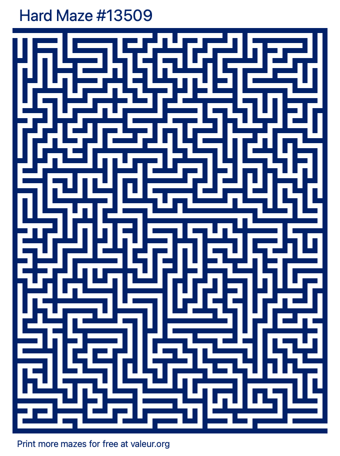 Free Printable Hard Maze number 13509