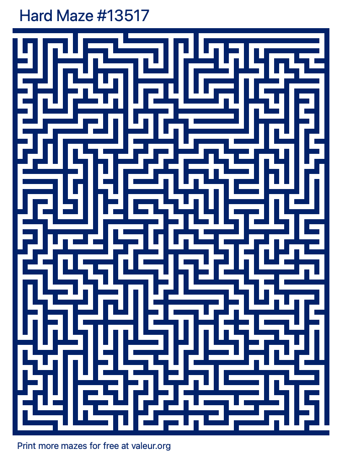 Free Printable Hard Maze number 13517