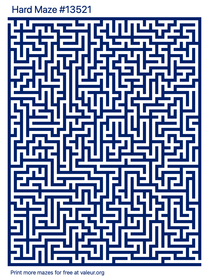 Free Printable Hard Maze number 13521