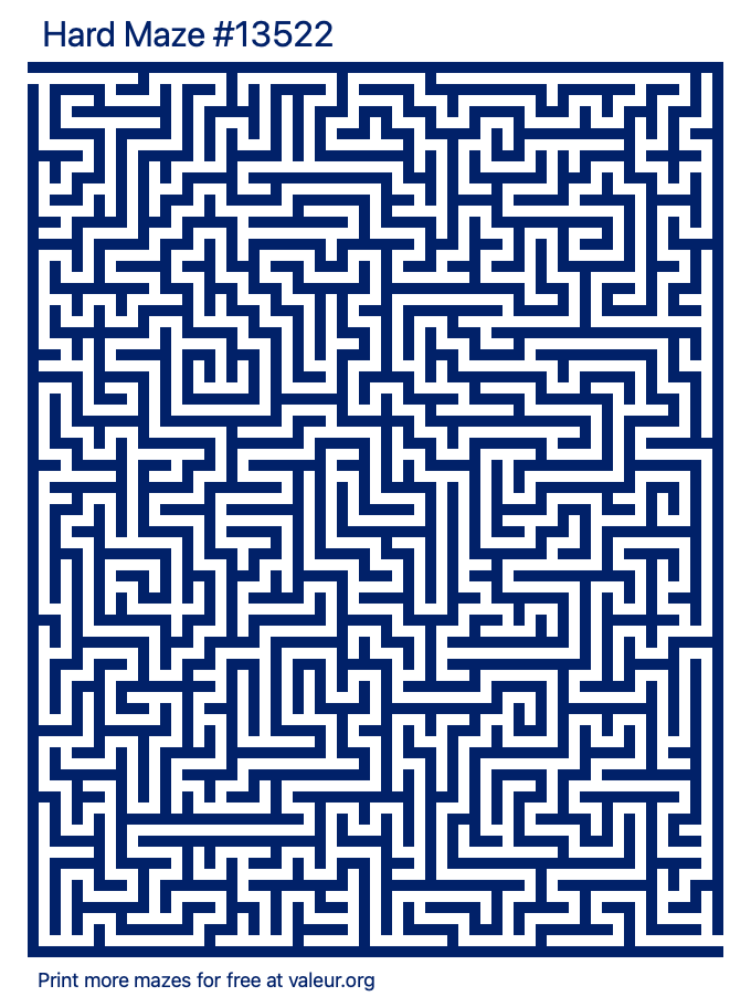 Free Printable Hard Maze number 13522