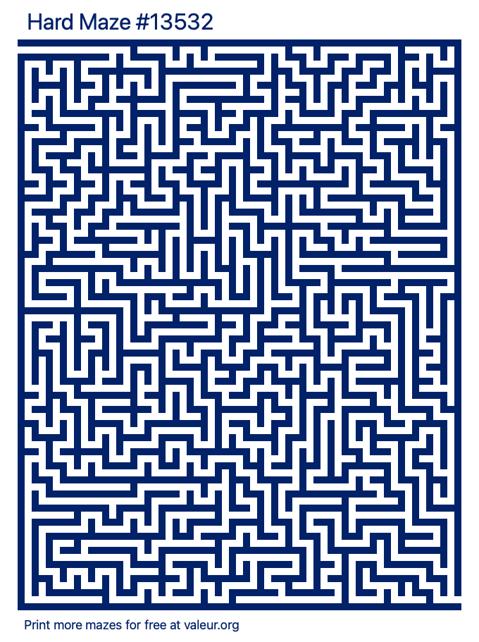 Free Printable Hard Maze number 13532