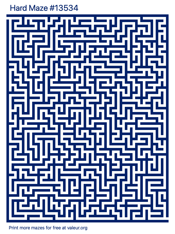 Free Printable Hard Maze number 13534