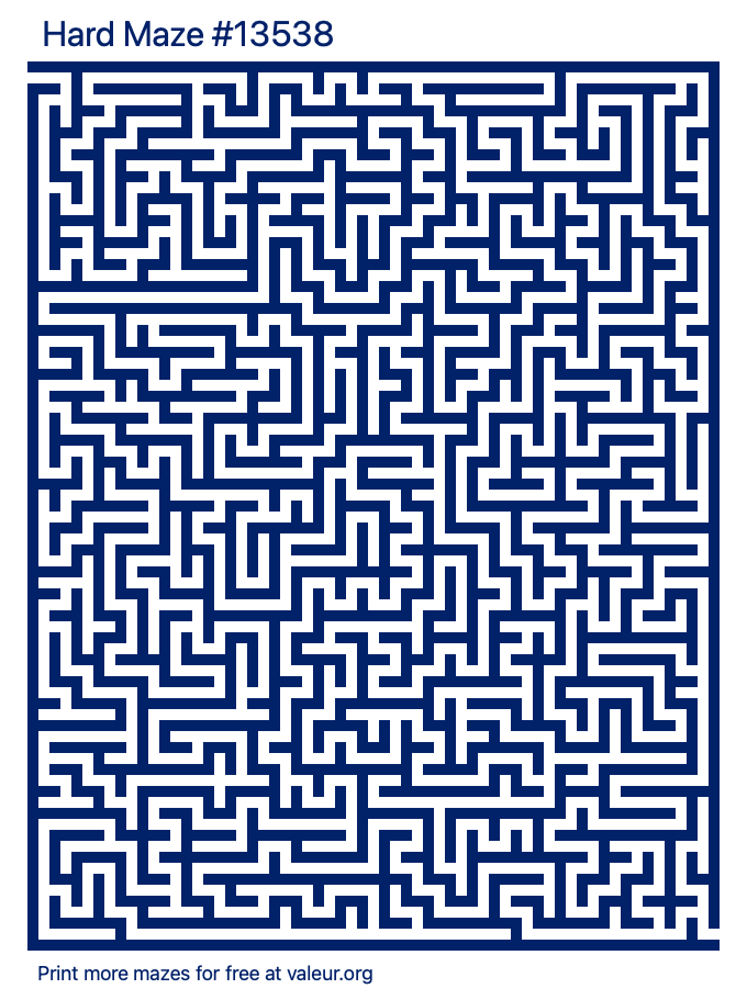 Free Printable Hard Maze number 13538