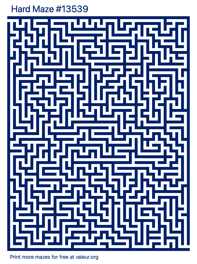 Free Printable Hard Maze number 13539