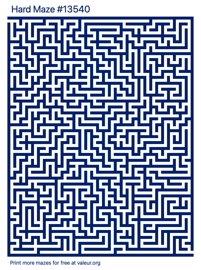 Free Printable Hard Maze number 13540