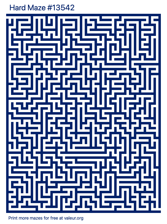 Free Printable Hard Maze number 13542