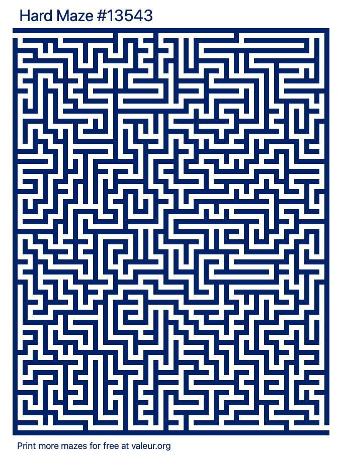 Free Printable Hard Maze number 13543