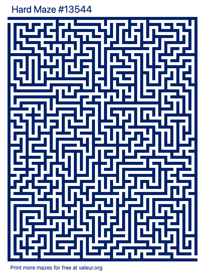 Free Printable Hard Maze number 13544