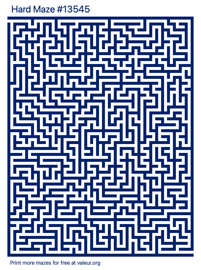 Free Printable Hard Maze number 13545