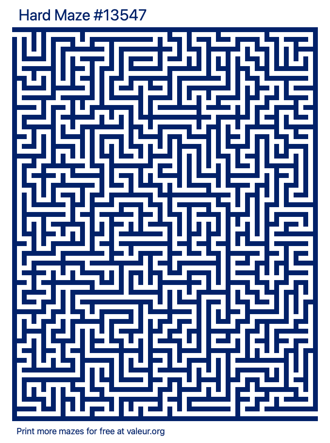 Free Printable Hard Maze number 13547