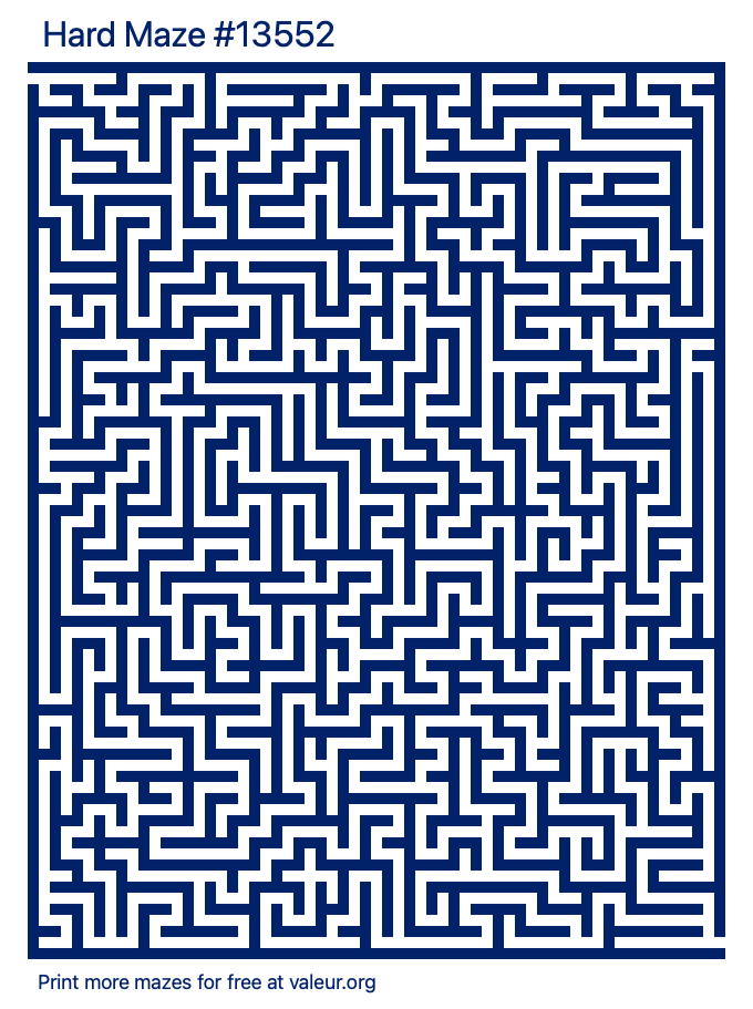 Free Printable Hard Maze number 13552