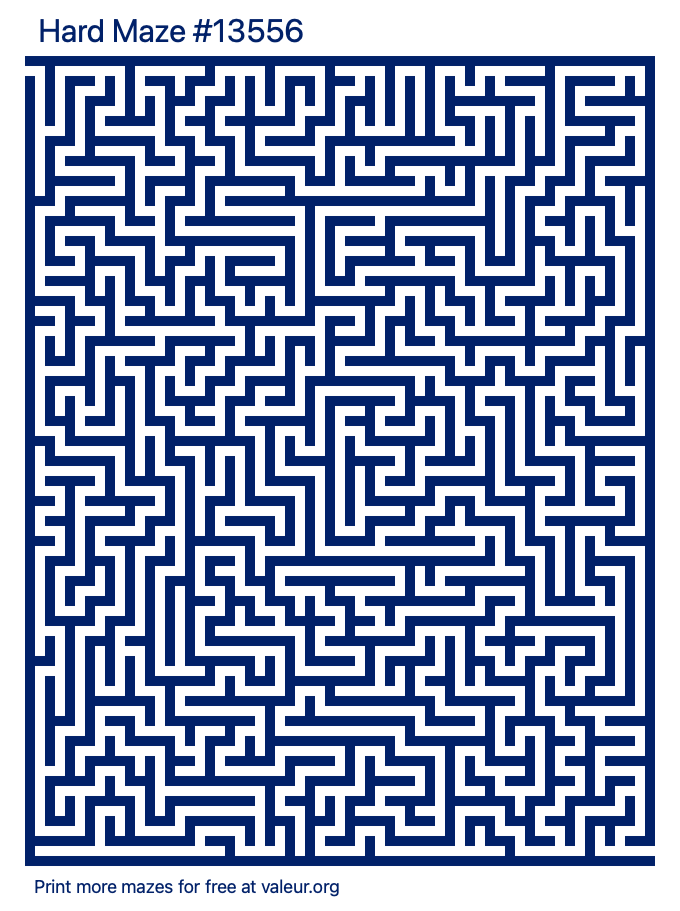 Free Printable Hard Maze number 13556