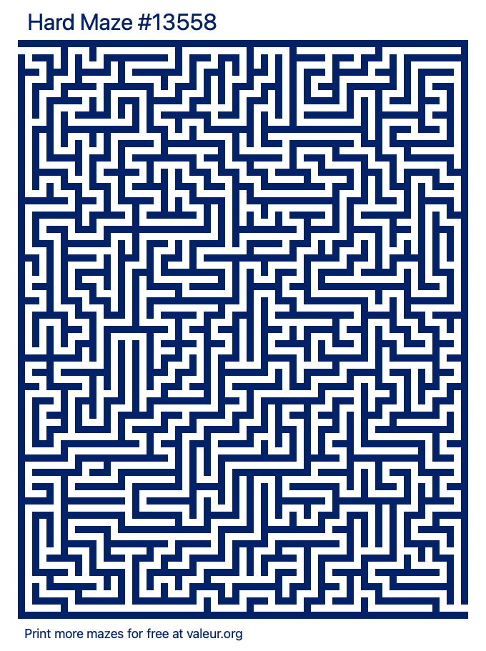 Free Printable Hard Maze number 13558