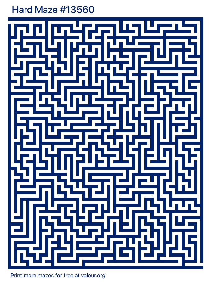 Free Printable Hard Maze number 13560