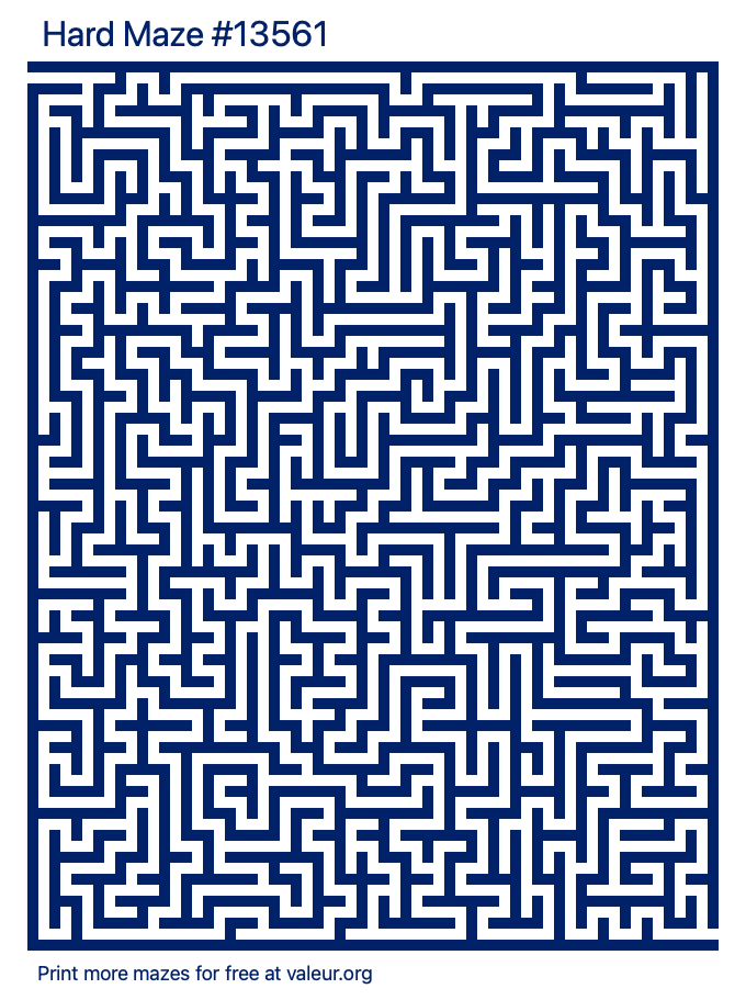 Free Printable Hard Maze number 13561