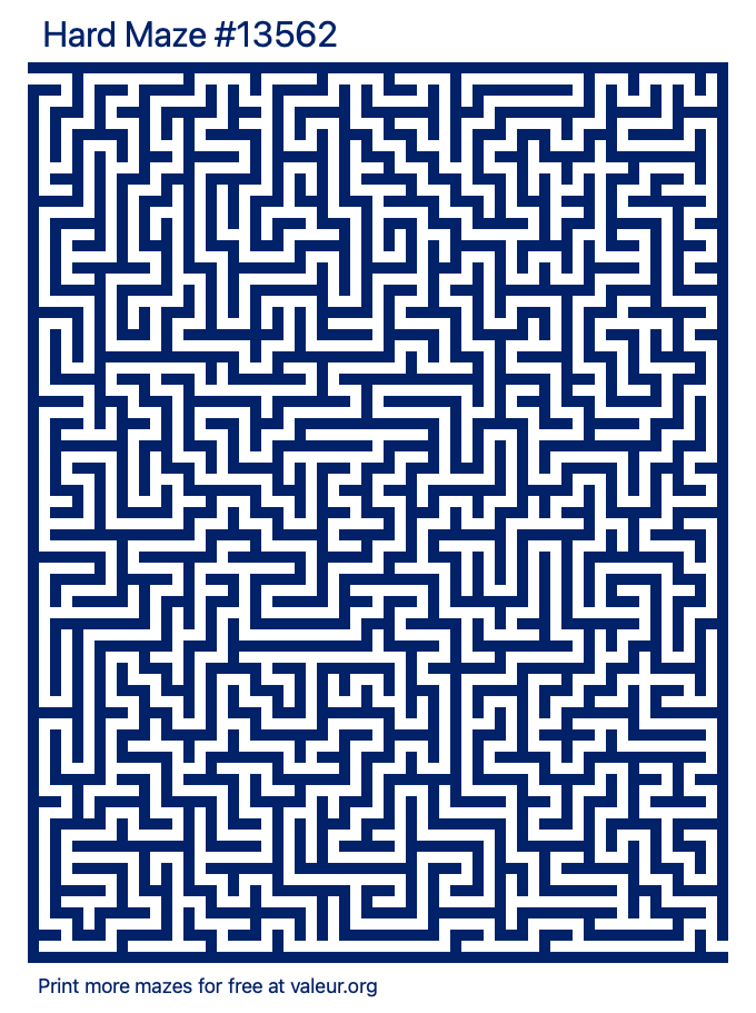 Free Printable Hard Maze number 13562