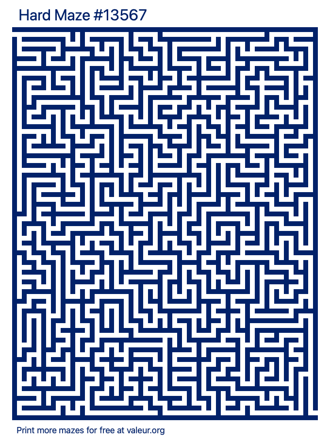 Free Printable Hard Maze number 13567