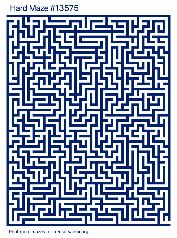 Free Printable Hard Maze number 13575
