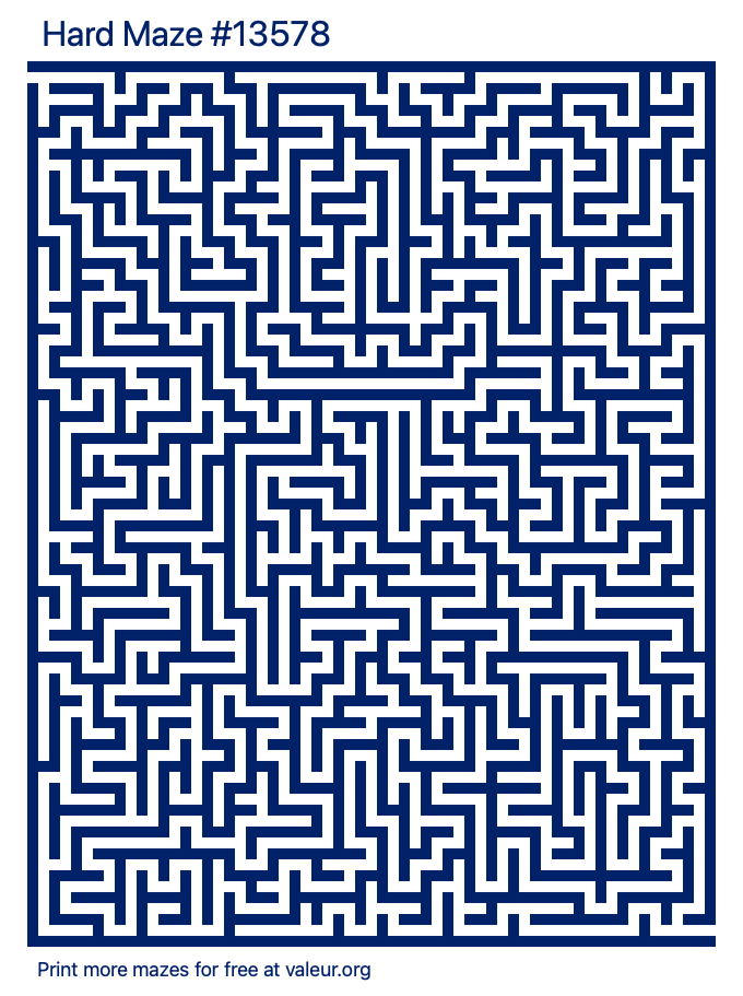 Free Printable Hard Maze number 13578
