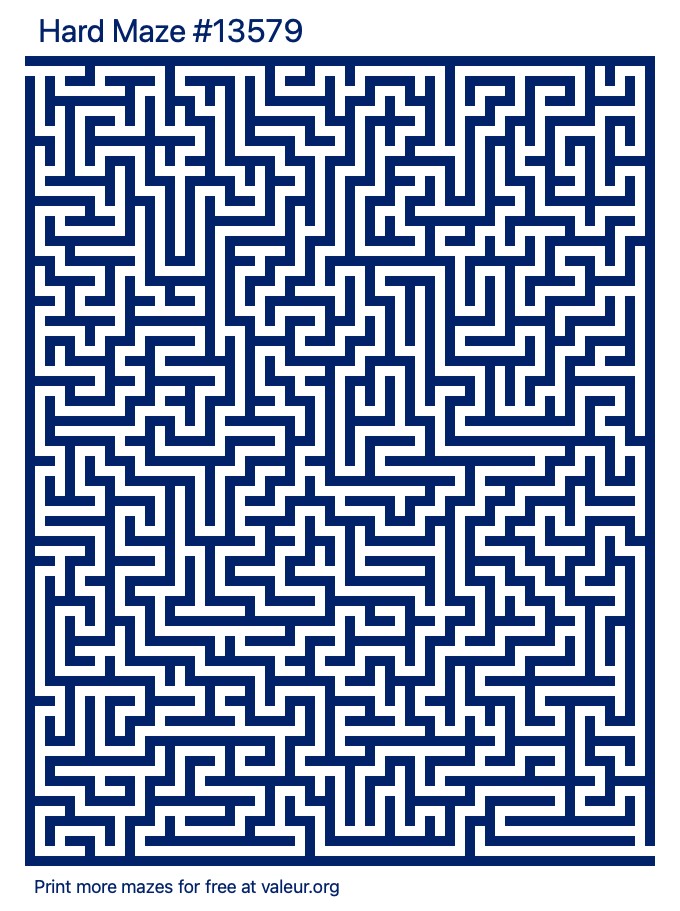 Free Printable Hard Maze number 13579