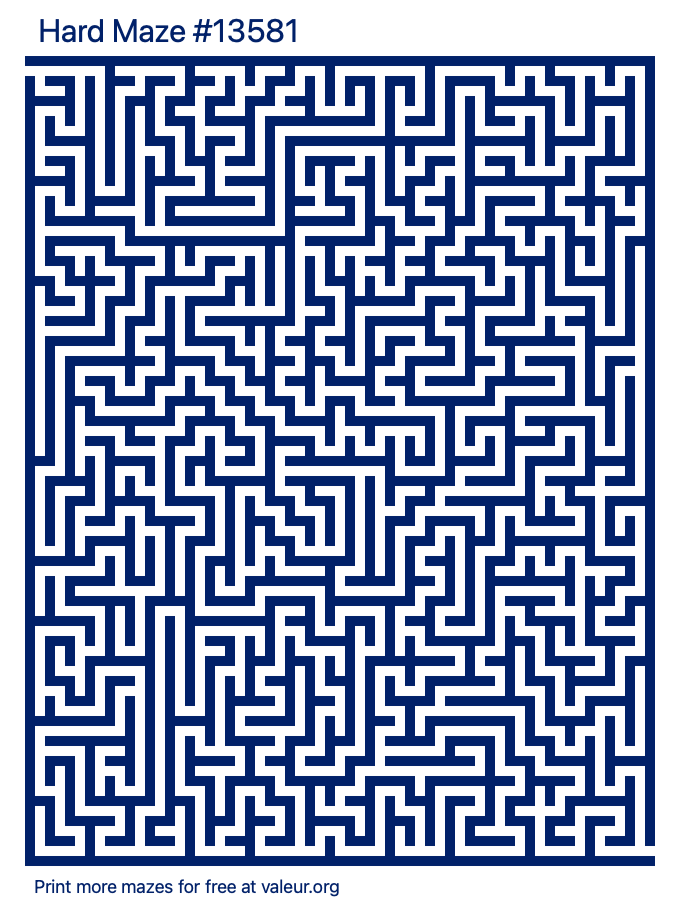 Free Printable Hard Maze number 13581