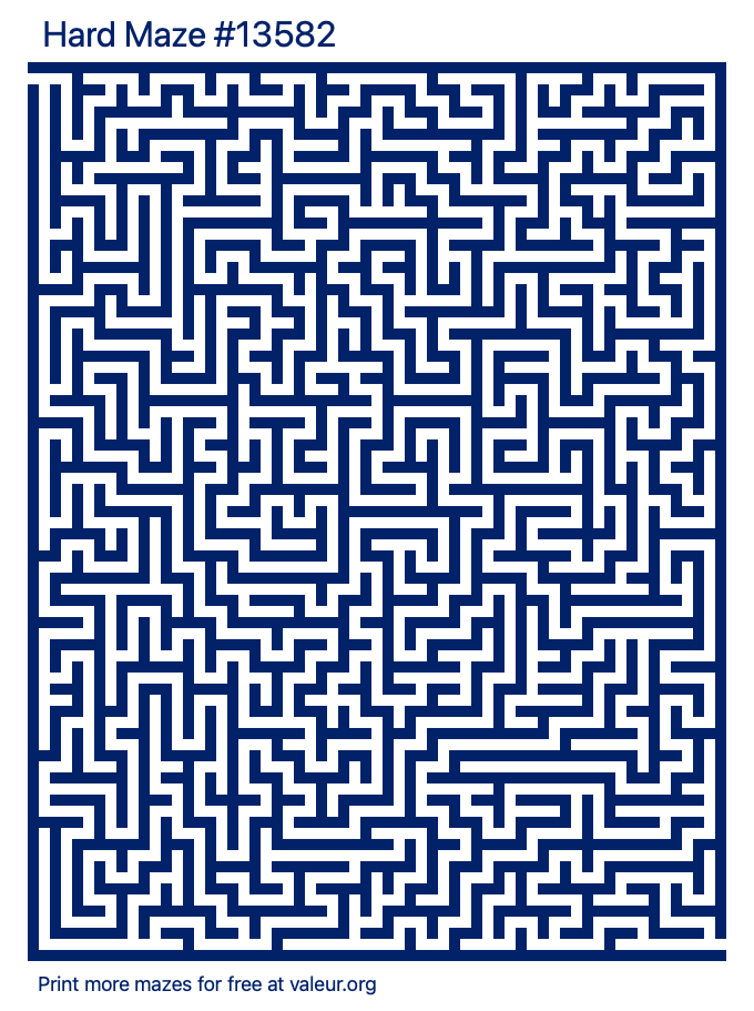 Free Printable Hard Maze number 13582