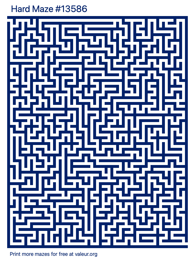 Free Printable Hard Maze number 13586