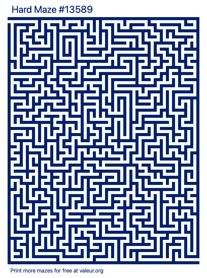 Free Printable Hard Maze number 13589