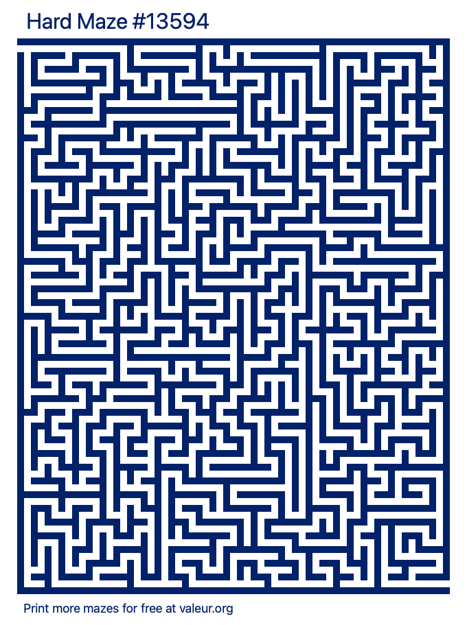Free Printable Hard Maze number 13594