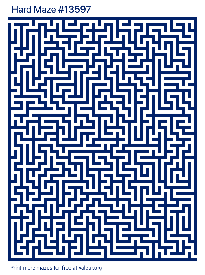 Free Printable Hard Maze number 13597