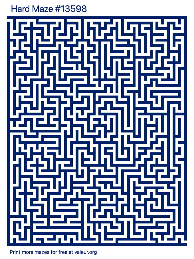 Free Printable Hard Maze number 13598